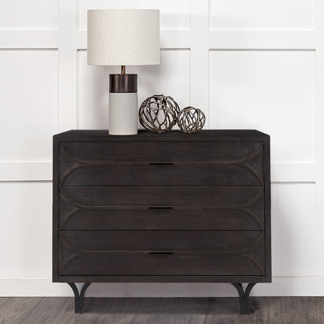 Giselle I Dark Brown Fir Veneer 3 Drawer Accent Cabinet by Mercana at Eve Furniture