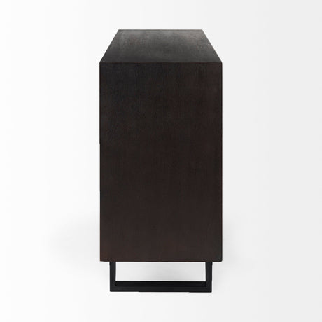 Giselle I Dark Brown Fir Veneer 3 Drawer Accent Cabinet by Mercana at Eve Furniture