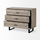 Giselle I Light Brown Fir Veneer 3 Drawer Accent Cabinet by Mercana at Eve Furniture