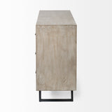 Giselle II Brown Fir Veneer W/Black Metal Leg 9 Drawer Sideboard by Mercana at Eve Furniture