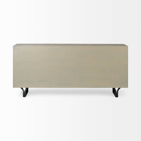 Giselle II Brown Fir Veneer W/Black Metal Leg 9 Drawer Sideboard by Mercana at Eve Furniture