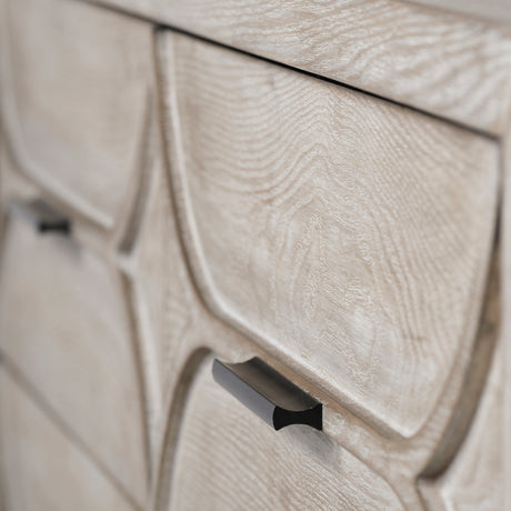 Giselle II Brown Fir Veneer W/Black Metal Leg 9 Drawer Sideboard by Mercana at Eve Furniture