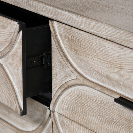 Giselle II Brown Fir Veneer W/Black Metal Leg 9 Drawer Sideboard by Mercana at Eve Furniture