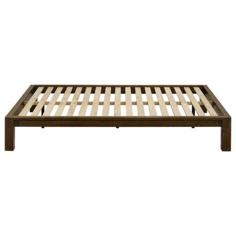 Gislen Walnut Eastern King Easy Assembly Wood Platform Bed by Coaster at Eve Furniture
