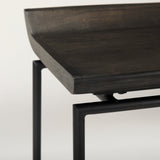 Givens 24.25"H Seat Height Black Wood Seat Black Frame Stool by Mercana at Eve Furniture
