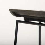 Givens 24.25"H Seat Height Black Wood Seat Black Frame Stool by Mercana at Eve Furniture