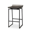 Givens 24.25"H Seat Height Black Wood Seat Black Frame Stool by Mercana at Eve Furniture