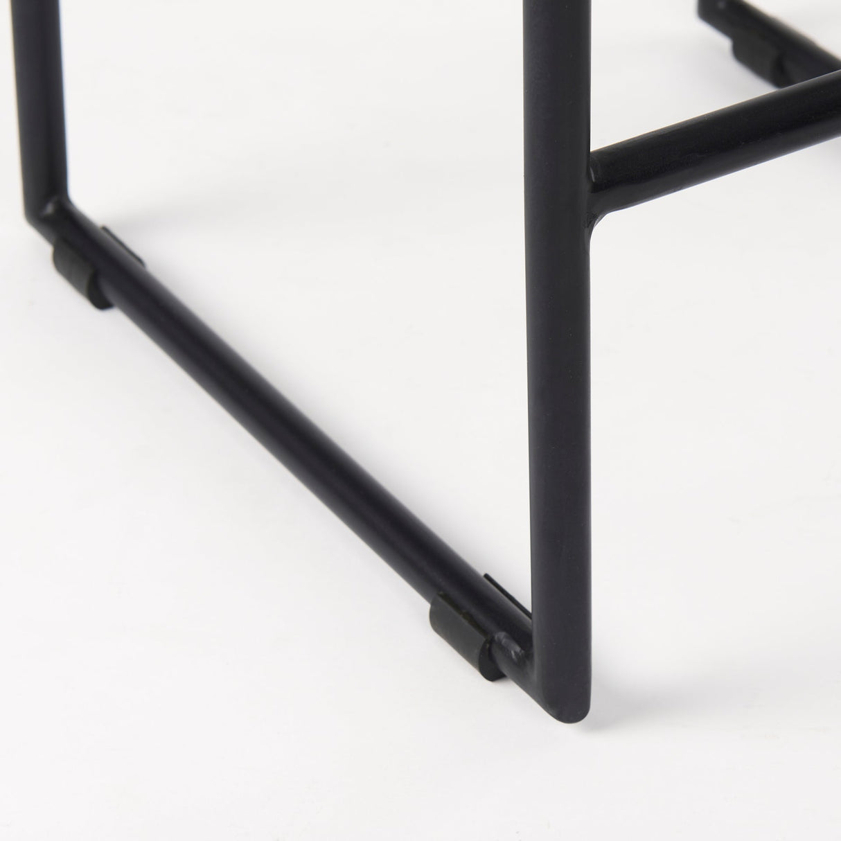 Givens 25.8"H Seat Height Natural Wood W/Black Metal Counter Stool by Mercana at Eve Furniture