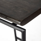 Givens 30.25"H Seat Height Black Wood Seat Black Metal Base Stool by Mercana at Eve Furniture