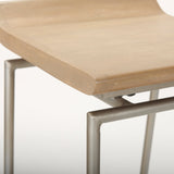 Givens 31.8"H Seat Height Brown Wood W/Silver Metal Frame Barstool by Mercana at Eve Furniture