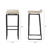 Givens 31.8"H Seat Height Natural Wood W/Black Metal Frame Bar Stool by Mercana at Eve Furniture
