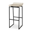 Givens 31.8"H Seat Height Natural Wood W/Black Metal Frame Bar Stool by Mercana at Eve Furniture