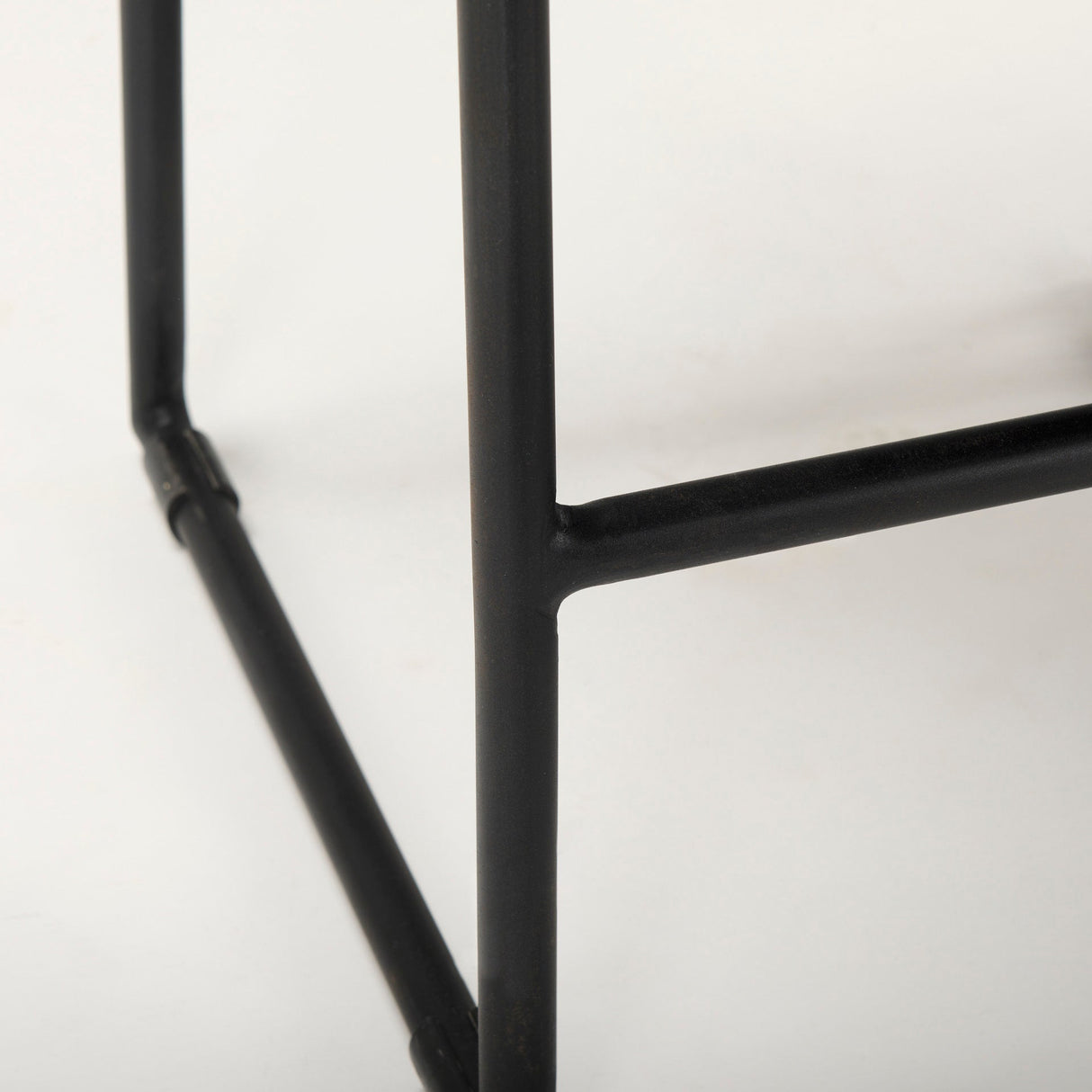 Givens Black Wood Seat Black Frame Stool by Mercana at Eve Furniture