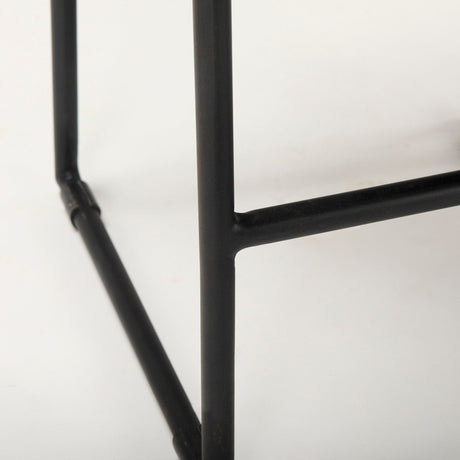Givens Black Wood Seat Black Frame Stool by Mercana at Eve Furniture