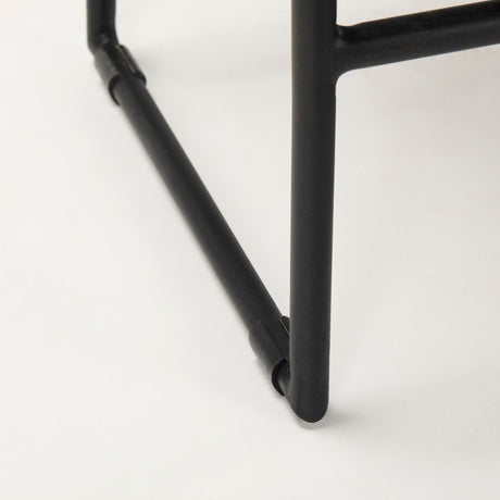 Givens Black Wood Seat Black Frame Stool by Mercana at Eve Furniture