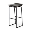 Givens Black Wood Seat Black Metal Base Stool by Mercana at Eve Furniture