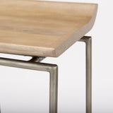 Givens 25.8"H Seat Height Brown Wood W/Silver Metal Frame Counterstool by Mercana at Eve Furniture