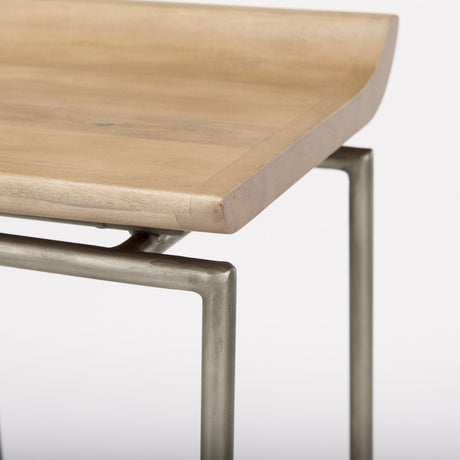 Givens Brown Wood W/Silver Metal Frame Counterstool by Mercana at Eve Furniture