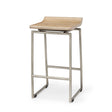 Givens 25.8"H Seat Height Brown Wood W/Silver Metal Frame Counterstool by Mercana at Eve Furniture