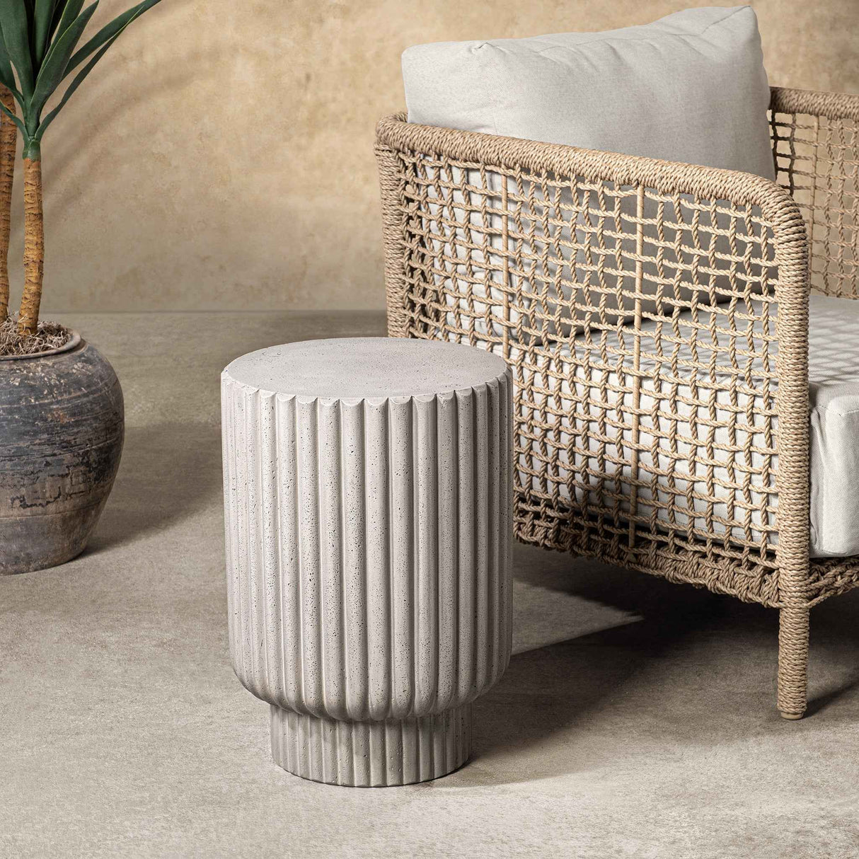 Givens Light Gray Outdoor Accent Table by Classic Home at Eve Furniture