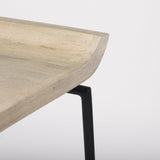 Givens Natural Wood W/Black Metal Counter Stool by Mercana at Eve Furniture