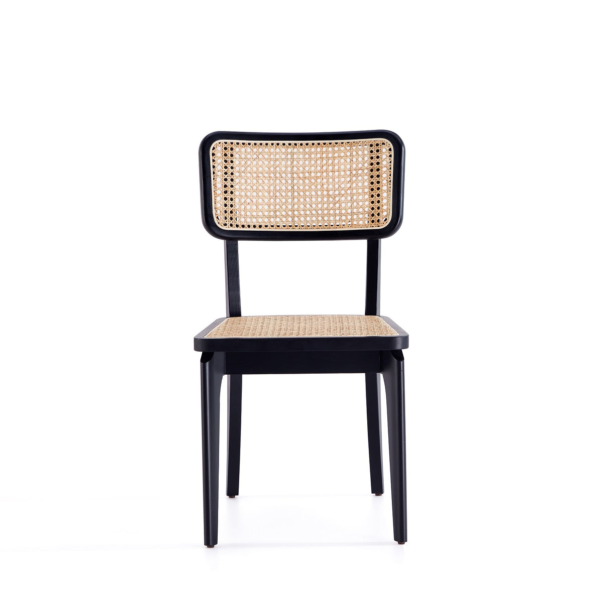 Giverny Dining Chair in Black and Natural Cane (set of 2) by Manhattan Comfort at Eve Furniture