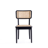 Giverny Dining Chair in Black and Natural Cane (set of 2) by Manhattan Comfort at Eve Furniture