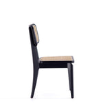 Giverny Dining Chair in Black and Natural Cane (set of 2) by Manhattan Comfort at Eve Furniture