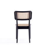Giverny Dining Chair in Black and Natural Cane (set of 2) by Manhattan Comfort at Eve Furniture