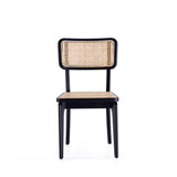 Giverny Dining Chair in Black and Natural Cane (set of 4) by Manhattan Comfort at Eve Furniture