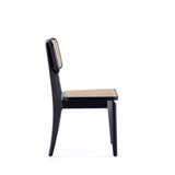 Giverny Dining Chair in Black and Natural Cane (set of 4) by Manhattan Comfort at Eve Furniture