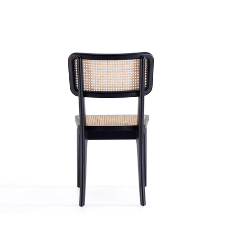 Giverny Dining Chair in Black and Natural Cane (set of 4) by Manhattan Comfort at Eve Furniture