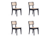 Giverny Dining Chair in Black and Natural Cane (set of 4) by Manhattan Comfort at Eve Furniture
