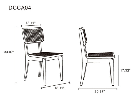 Giverny Dining Chair in Nature Cane (set of 4) by Manhattan Comfort at Eve Furniture