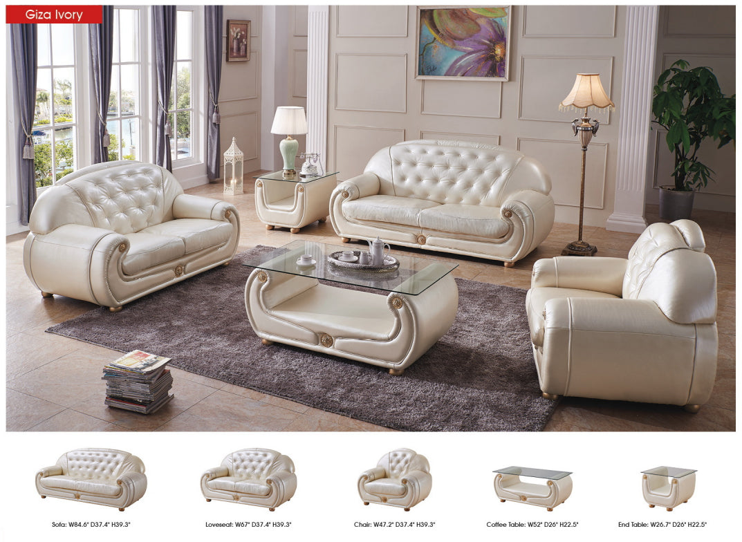 Giza Full Leather in Beige by ESF Furniture at Eve Furniture
