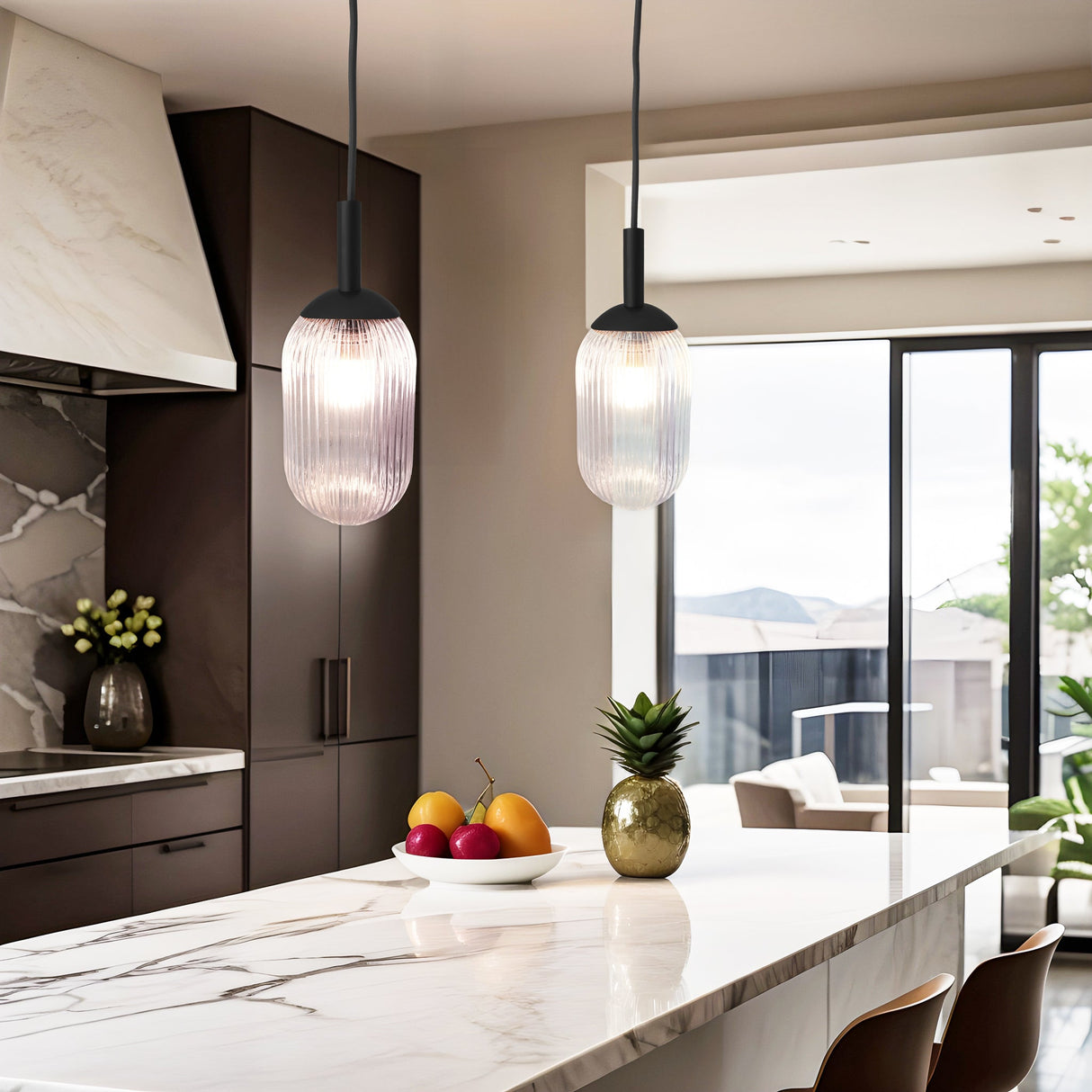 Giza Pendant Lamp - Black and Clear by Ashcroft Furniture at Eve Furniture