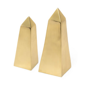 Giza (Set of 2) 4L x 4W Gold Elongated Pyramids by Mercana at Eve Furniture