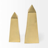 Giza (Set of 2) Gold Elongated Pyramids by Mercana at Eve Furniture