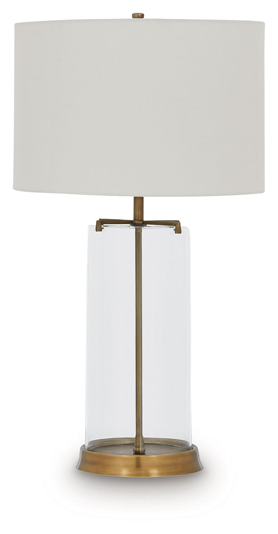 Gizeh Clear/Gold Finish Table Lamp by ASHLEY FURNITURE at Eve Furniture