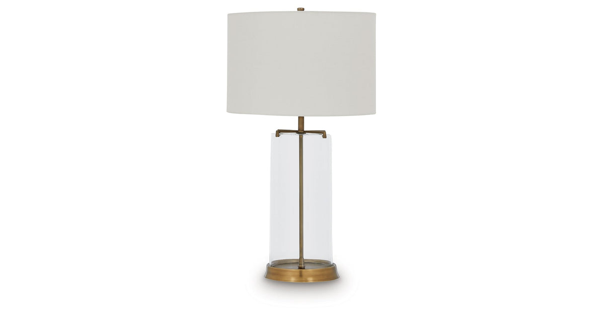 Gizeh Clear/Gold Finish Table Lamp by ASHLEY FURNITURE at Eve Furniture
