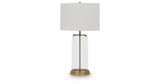 Gizeh Clear/Gold Finish Table Lamp by ASHLEY FURNITURE at Eve Furniture