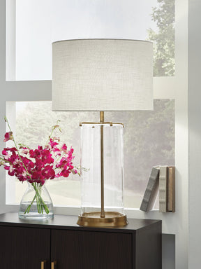 Gizeh Clear/Gold Finish Table Lamp by ASHLEY FURNITURE at Eve Furniture