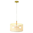 Glacier Pendant Lamp - Oak + Natural + Gold by Ashcroft Furniture at Eve Furniture