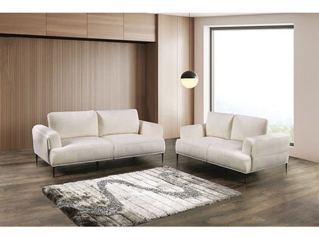 Gladbach Linen White Upholstery Living Room Set by Furniture of America at Eve Furniture