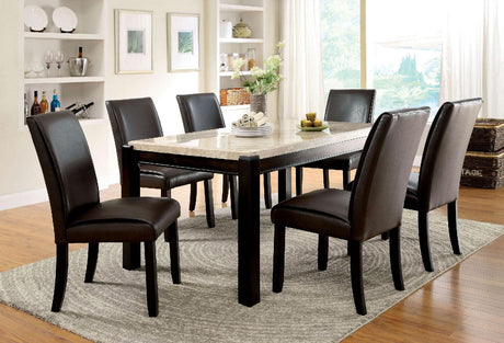 Gladstone Dark Walnut/Ivory Dining Table Only by Furniture of America at Eve Furniture