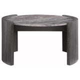 Gladstone Distressed Gray Round Faux Marble Top Coffee Table by Coaster at Eve Furniture