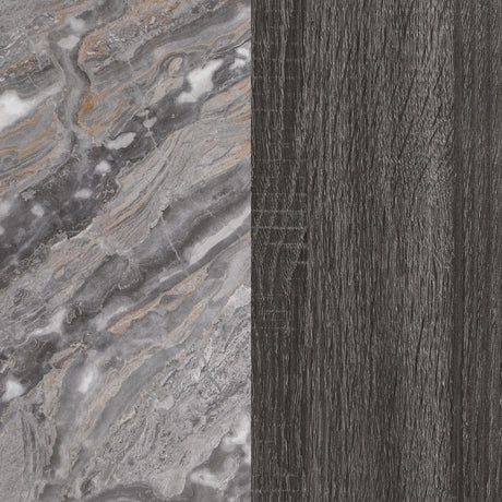 Gladstone Distressed Gray Round Faux Marble Top End Table by Coaster at Eve Furniture