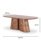 Gladyss 87" Burl Oval Dining Table by TOV Furniture at Eve Furniture