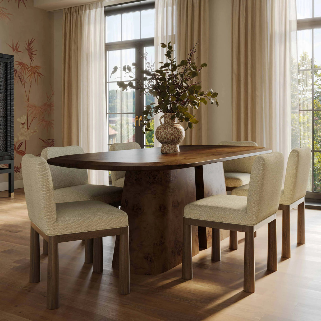 Gladyss 87" Burl Oval Dining Table by TOV Furniture at Eve Furniture
