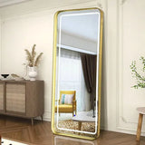 Glam Gold Modest Floor Mirror by New Era Innovations at Eve Furniture